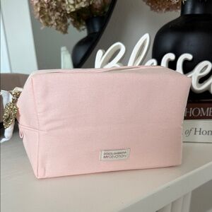 Dolce & Gabbana Pink Canvas 'My Devotion' Cosmetic Pouch
